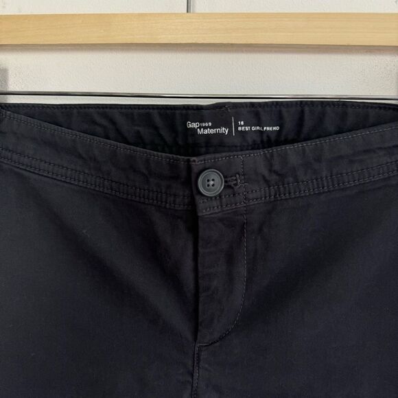 NWT Gap Maternity Best Girlfriend Inset Panel Black Khaki Pants Size 16 - Picture 5 of 10